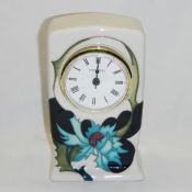 A Moorcroft 'Sea Holly' clock designed by Emma Bossons