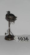 A Victorian hall marked silver duck pin cushion