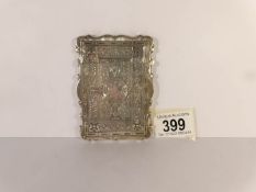 A silver card case, Birmingham 1856, G.U.