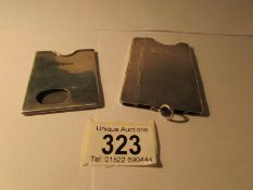 2 silver card cases,
