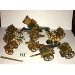 A collection of WW1 possibly un-named military tin plate penny toys