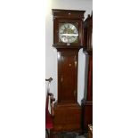 An 18th Century brass 8 day square dial longcase clock in oak