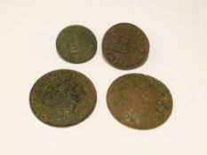 4 Lincoln carrier badges, 1 W.