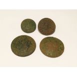 4 Lincoln carrier badges, 1 W.