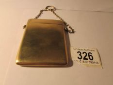 A silver card case marked sterling, 9 x 6.