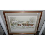 A signed French artist's proof limited edition lithograph on arches paper 11/36 of horse drawn