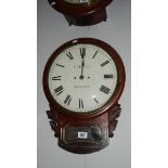 A double Fusee drop dial in mahogany and convex glass by C Hoyles of Sleaford