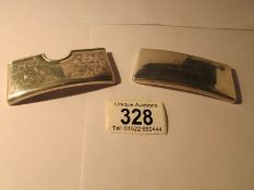 2 silver card cases,