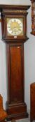 A brass faced (11" square) Grandfather clock, Wm Golsby,