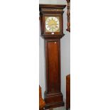 A brass faced (11" square) Grandfather clock, Wm Golsby,