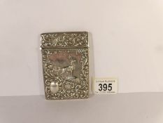 A silver card case, Birmingham 1876, W H (Walker & Hall),