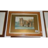 A watercolour landscape of 'Easby Abbey' 1906 signed A Walter (possibly Arthur Edward Walton),