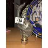 An art deco glass fish on screw stand