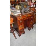 A Victorian mahogany ladies pedestal desk