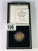 A Royal Mint United Kingdom gold proof £2 coin