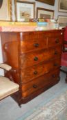 A Victorian 2 over 3 mahogany chest of drawers A/F