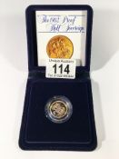 A 1982 proof half sovereign