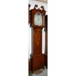 A circa 1830-40 8 day longcase clock with oak and mahogany inlaid shell to door by C.