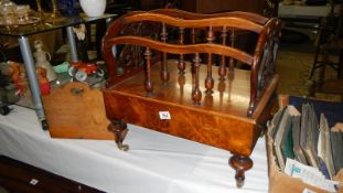 A Victorian mahogany and walnut Canterbury