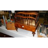 A Victorian mahogany and walnut Canterbury