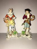 A fine pair of Sitzendorf figurines