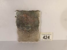 A silver card case marked 925 with a G in a diamond shape, 9.