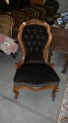 A good Victorian ladies cabriole leg bedroom chair