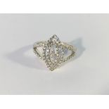 A 45pt 18ct white gold marquis shaped diamond ring,