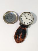 An old silver Rolex lapel hunt watch,