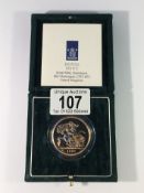 A Royal Mint 1997 United Kingdom £5 brilliant un-circulated gold coin