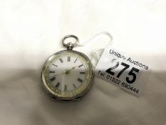 A Victorian ladies silver fob watch