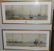 A pair of framed and glazed marine seascapes signed J Geldard, 1901,