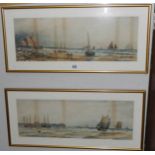 A pair of framed and glazed marine seascapes signed J Geldard, 1901,