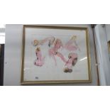 A studio stamped impressionist watercolour of posing nudes by Peter Collins A.R.CA.