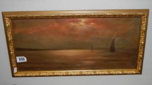 A 19th century oil on canvas 'Cleethorpes seascape' signed G S Walters (George Stanfield Walters),