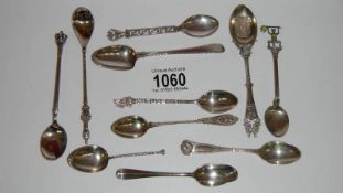 11 English and continental silver spoons