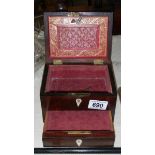 A small circa 1829 mahogany jewellery casket