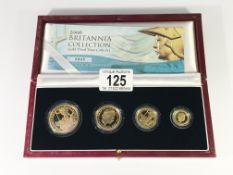 A Britannia collection 2006 gold proof coin set comprising £100 (1oz), £50 (half ounce),