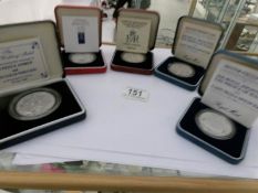2 Charles & Diana silver proof crowns, an Andrew & Sarah wedding medal,