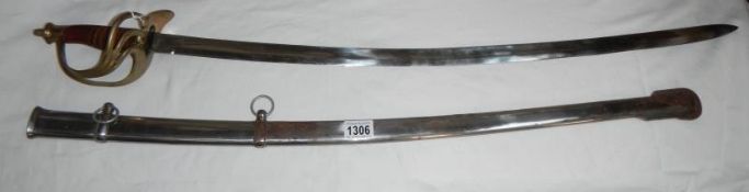 A replica 19th Century American sabre with sheath