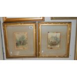 A pair of framed and glazed watercolours 'The Queen's Highway' and 'Queen's Greeting'