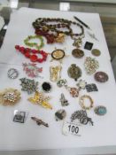 A mixed lot of costume and other jewellery including silver