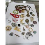 A mixed lot of costume and other jewellery including silver