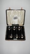 A set of 6 silver teaspoons