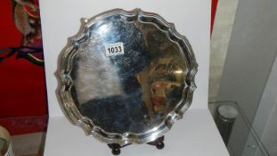 A large hall marked silver tray,