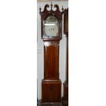 An 8 day mahogany with satinwood cross banding longcase clock circa 1820-30 R.