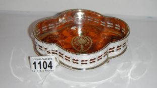 A 20th century silver plated pin tray