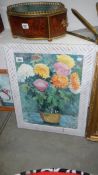 A framed and glazed study of chrysanthemums