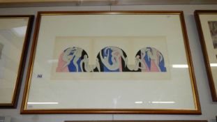 A Henri Matisse triple gate fold pochoir print entitled 'La Danse', circa 1935, signed in pencil HM,