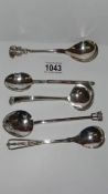 5 English and continental silver spoons